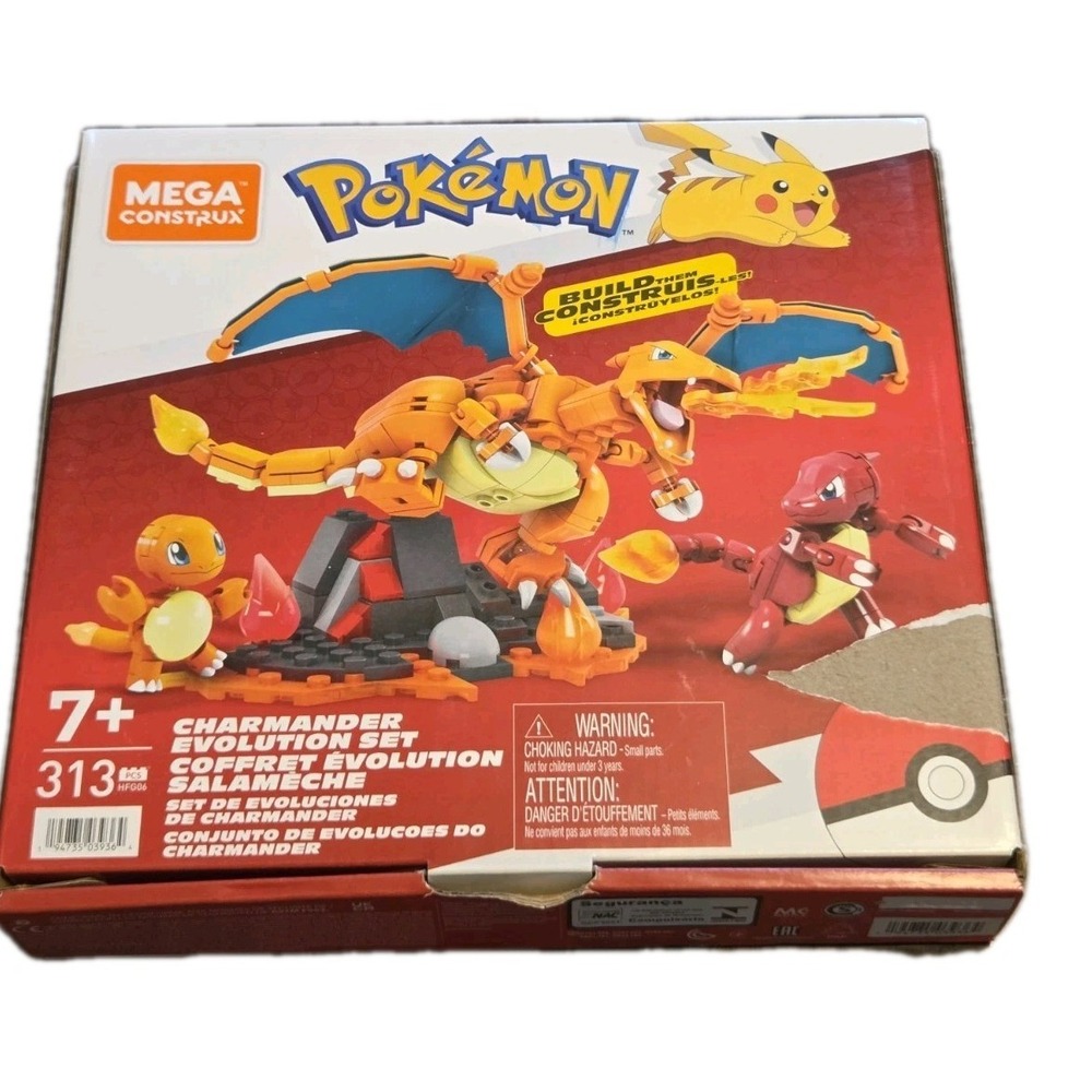 Mega Construx Pokémon Charmander Evolution Set 313pcs Charizard Charmeleon